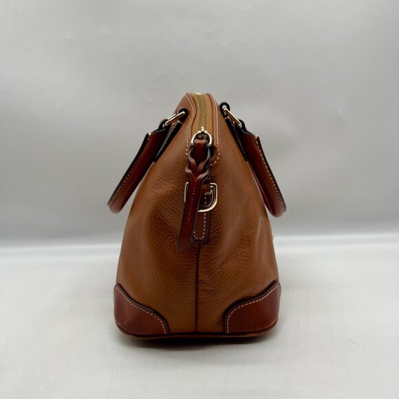 Dooney & Bourke Brown Pebbled Grain Leather Charli Covertible Satchel Bag - Picture 4 of 11